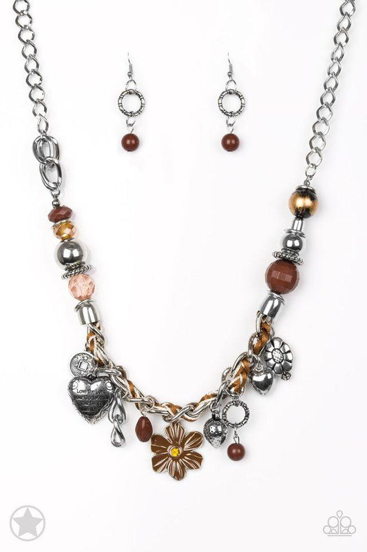 Paparazzi Necklace ~ Charmed, I Am Sure - Brown