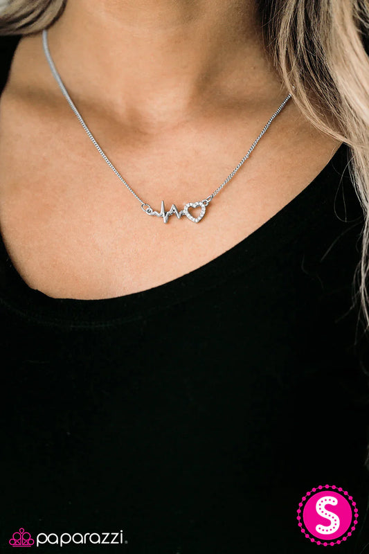 Paparazzi Necklace ~ HEARTBEAT Street - White