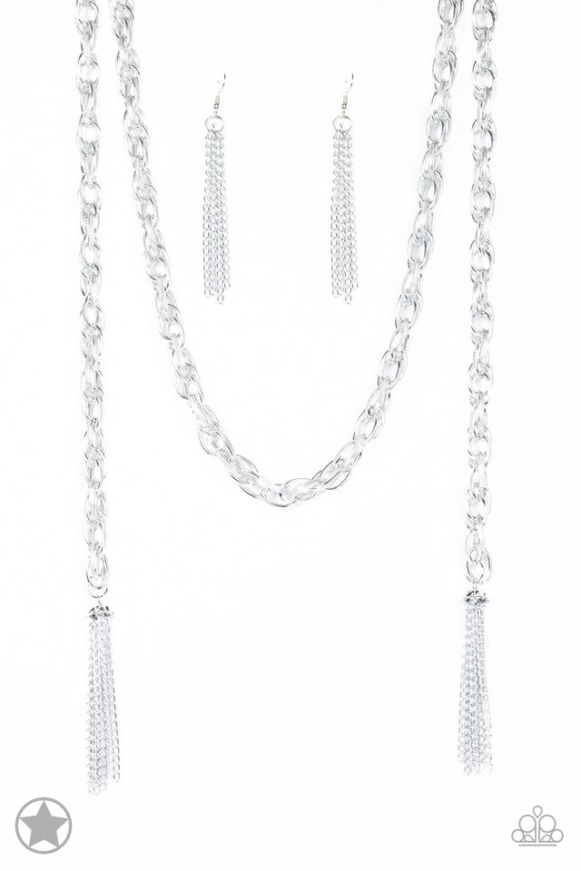 SCARFed for Attention - Silver - Paparazzi Necklace Image