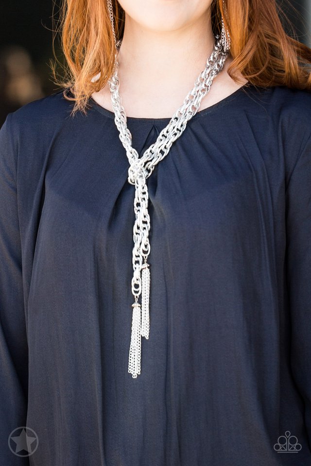 SCARFed for Attention - Silver - Paparazzi Necklace Image