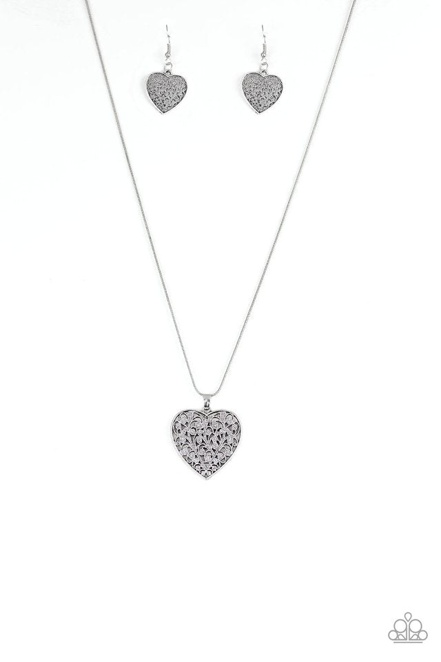 Look Into Your Heart - Silver - Paparazzi Necklace Image