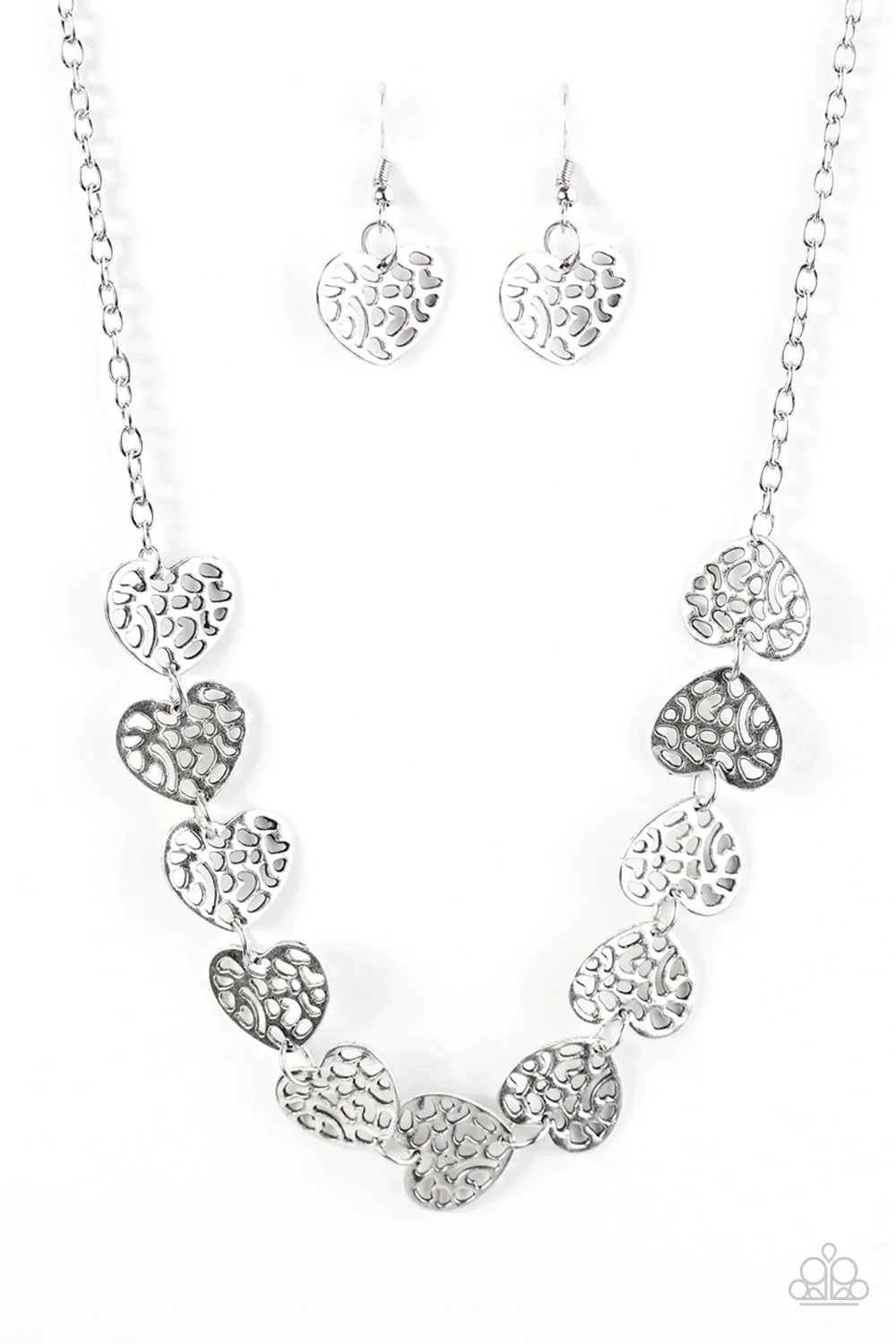 Paparazzi Necklace ~ With My HOLE Heart - Silver