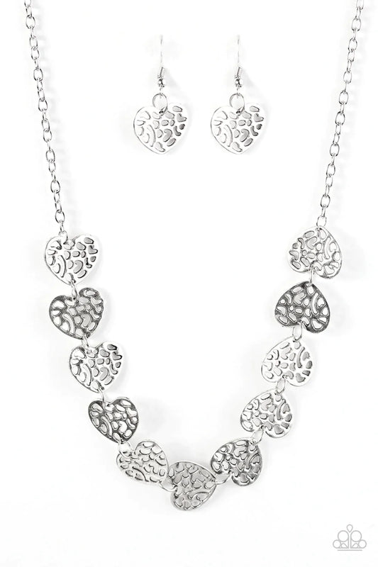 Paparazzi Necklace ~ With My HOLE Heart - Silver