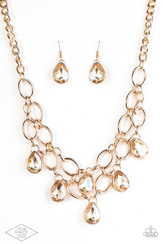 Show-Stopping Shimmer - Gold - Paparazzi Necklace Image