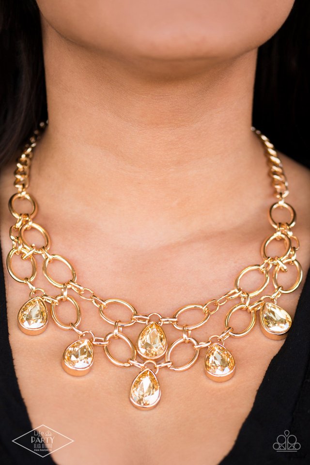 Show-Stopping Shimmer - Gold - Paparazzi Necklace Image