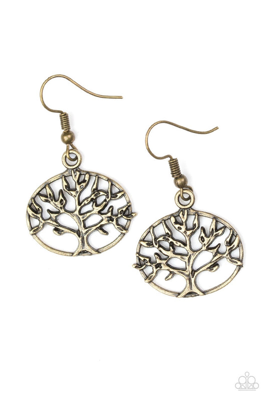 Paparazzi Earring ~ Dream TREEHOUSE - Brass