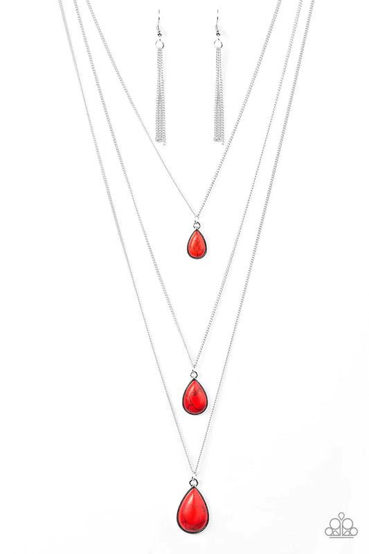 Paparazzi Necklace ~ Mountain Tears - Red