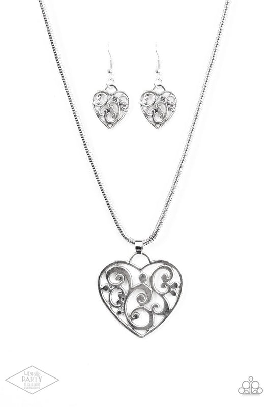 FILIGREE Your Heart With Love - Silver - Paparazzi Necklace Image