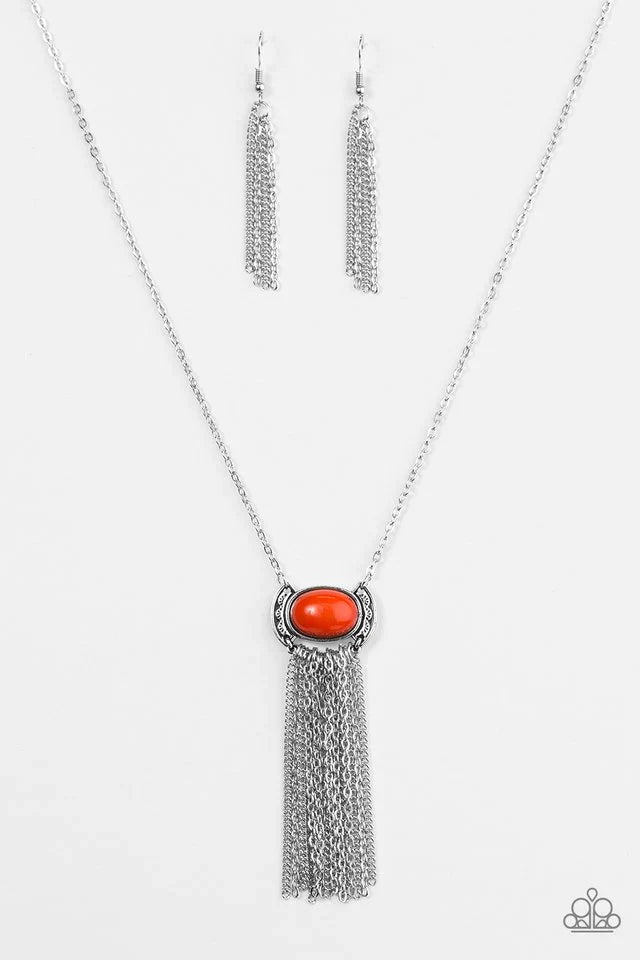 Paparazzi Necklace ~ Fair-Weather FRINGE - Orange