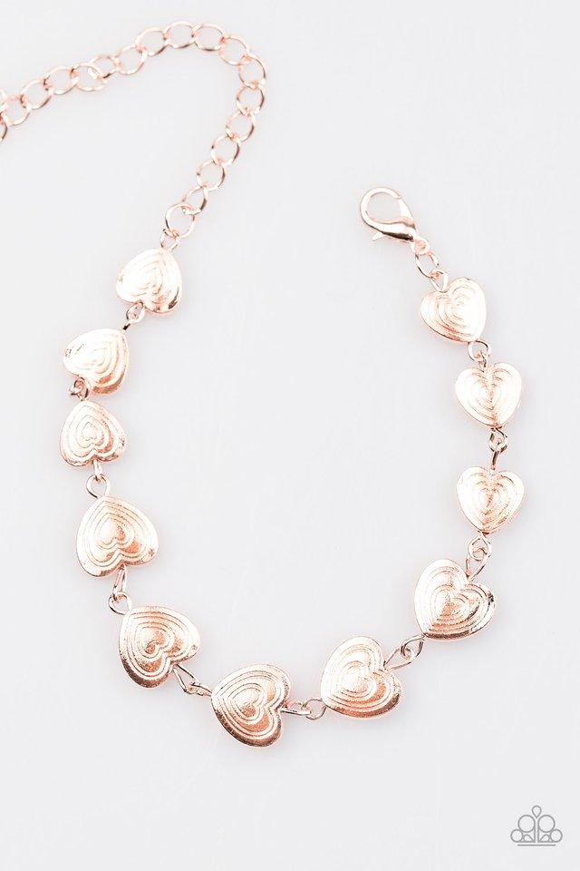 Paparazzi Bracelet ~ No HEART Feelings - Rose Gold