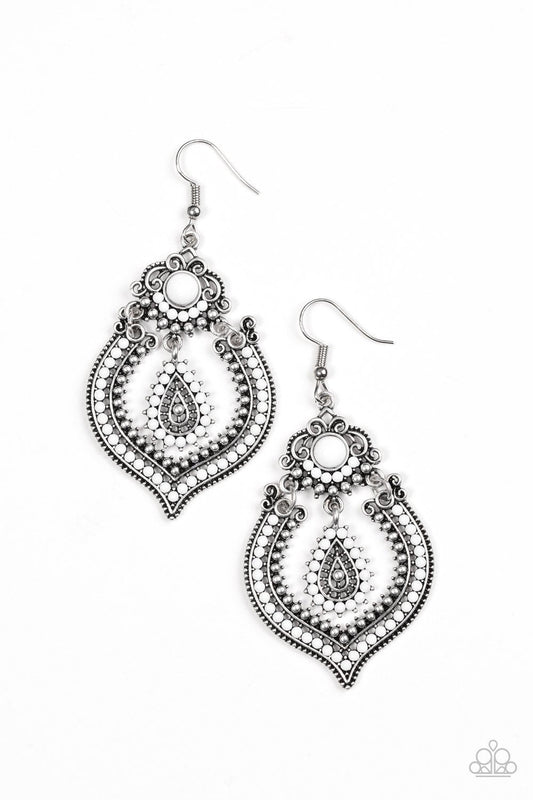 Paparazzi Earring ~ Congo Cadence - White