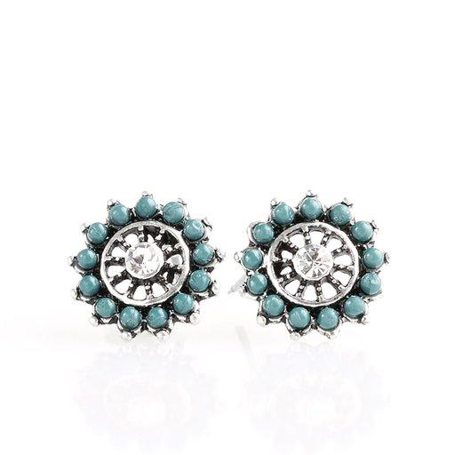 Paparazzi Earring ~ Dreamy Dahlia - Blue