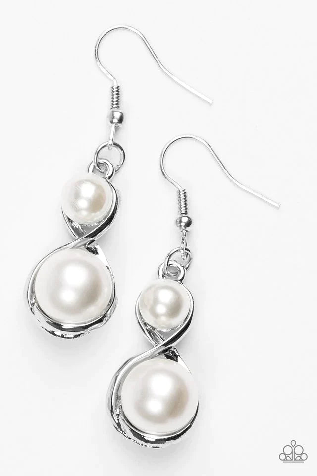 Paparazzi Earring ~ Set The Stage - White