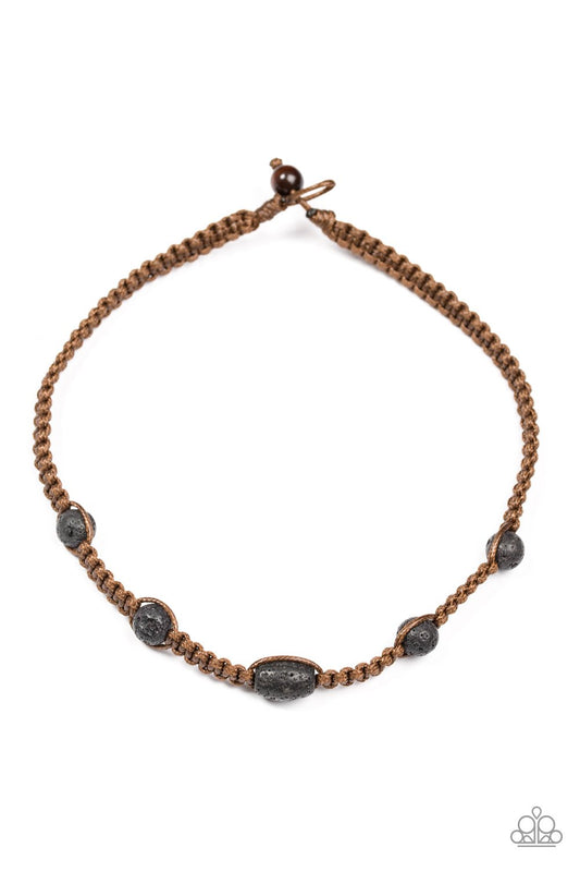 Paparazzi Necklace ~ Lone Rock - Brown