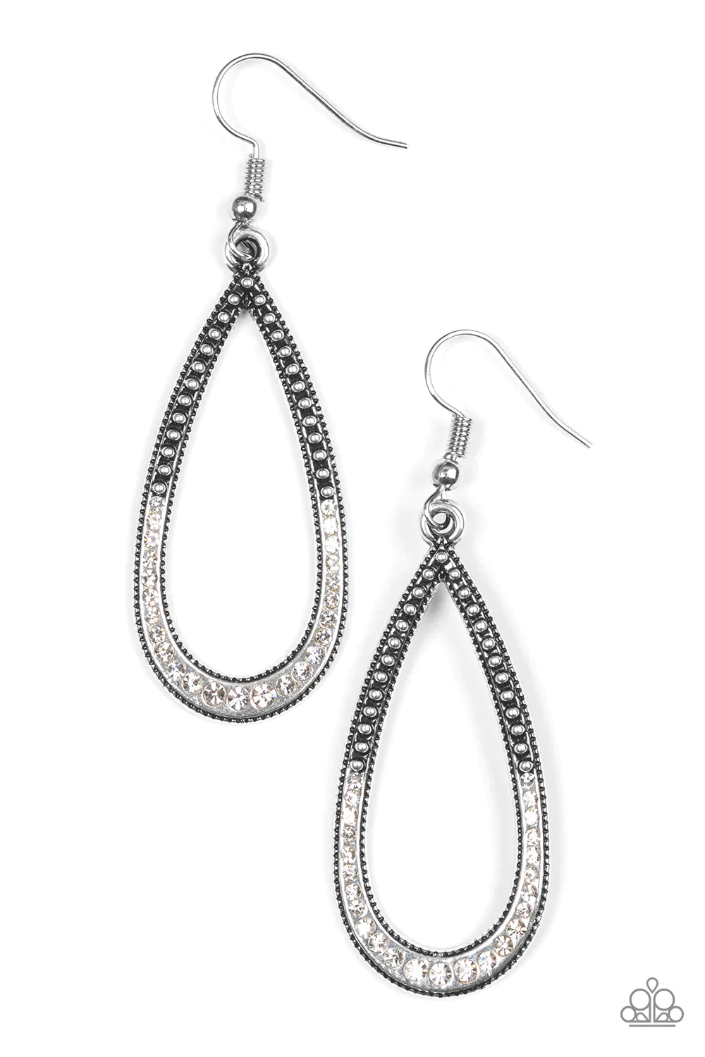 Paparazzi Earring ~ Dripping In Diamonds - White