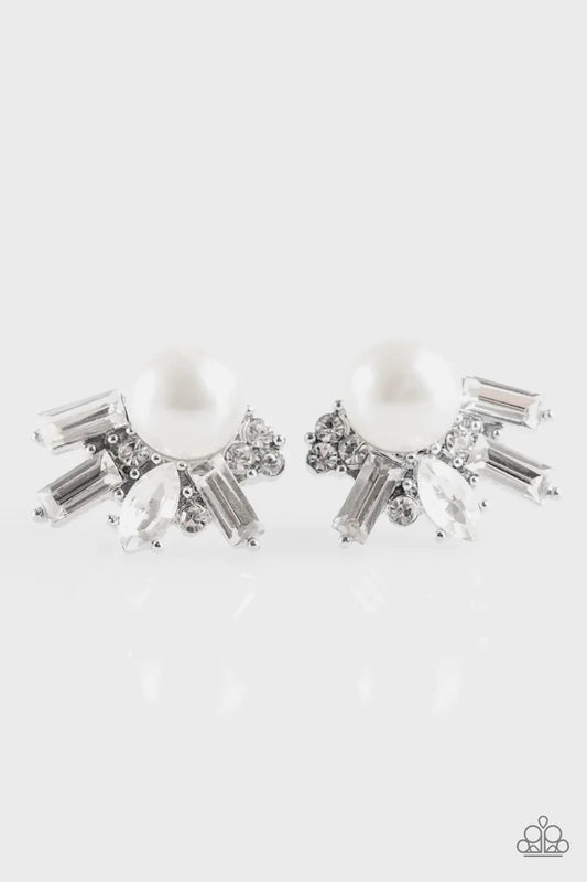Paparazzi Earring ~ Radical Radiance - White Post