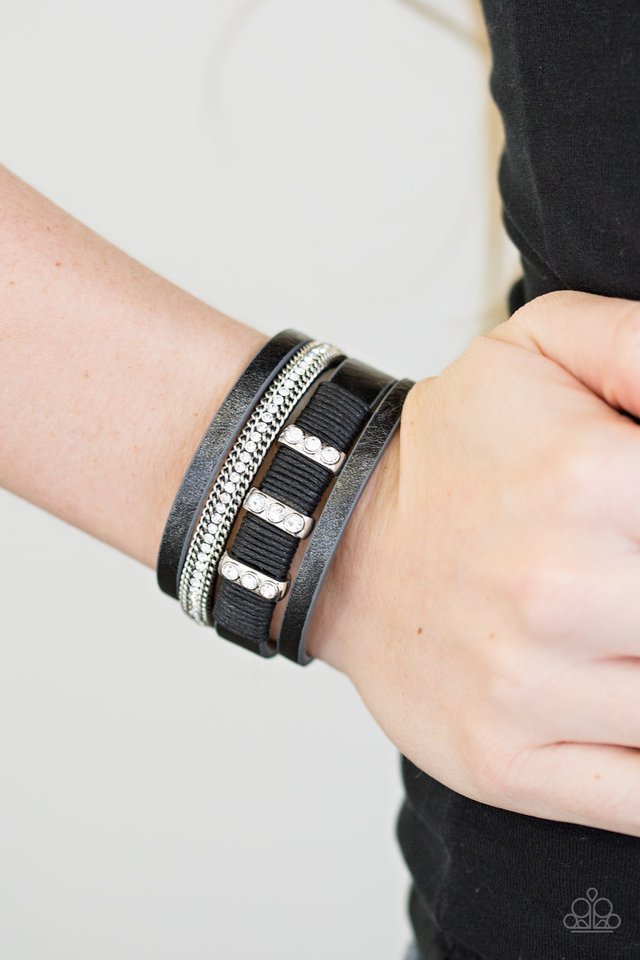 FAME Night - Black - Paparazzi Bracelet Image