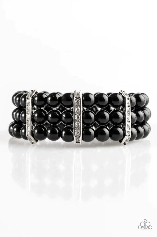 Paparazzi Bracelet ~ Put On Your GLAM Face - Black