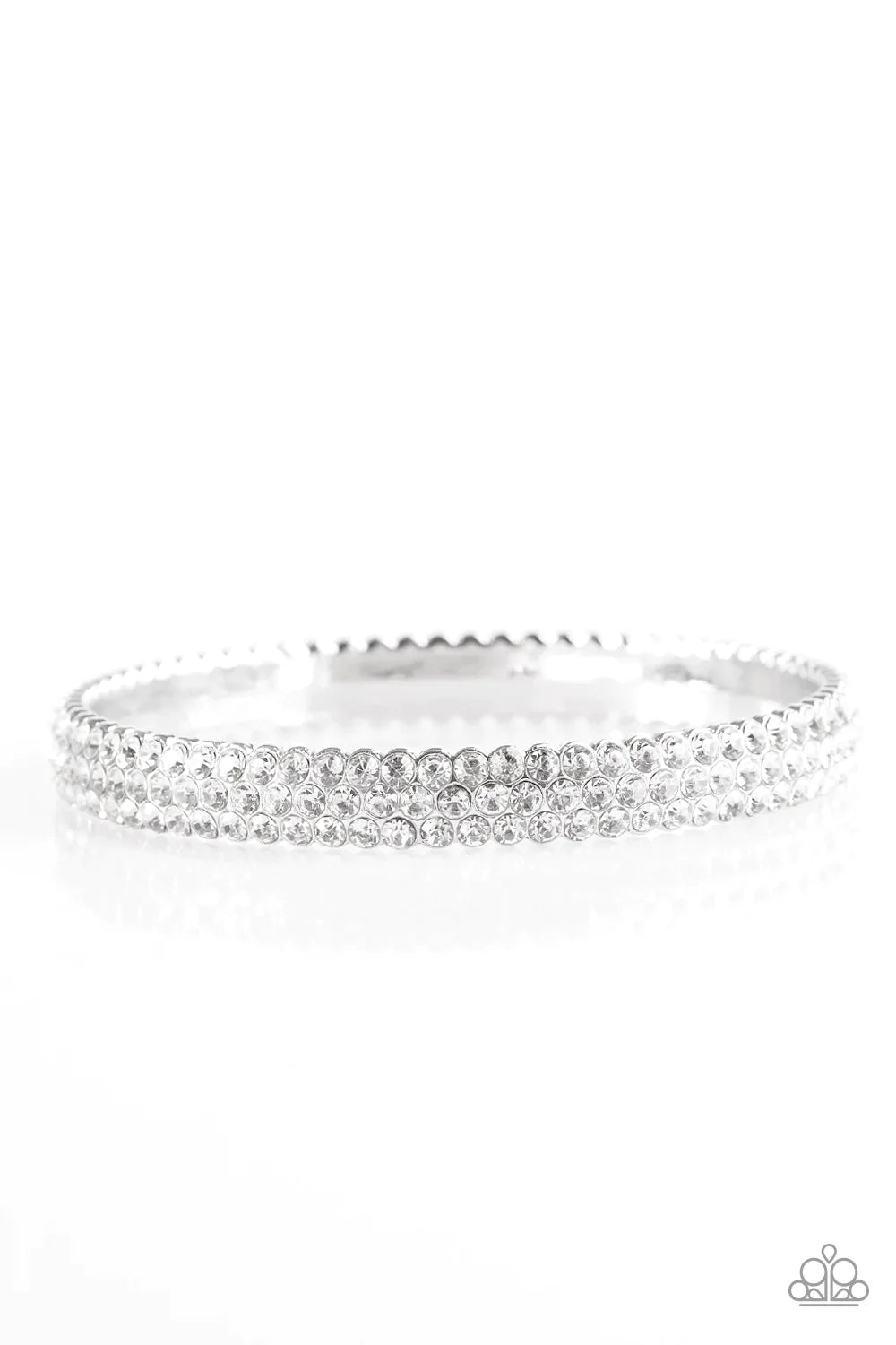 Paparazzi Bracelet ~ Ballroom Bling - White