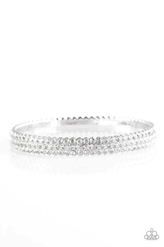 Paparazzi Bracelet ~ Ballroom Bling - White