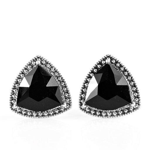 Paparazzi Earring ~ Daringly Duchess - Black Clip-On