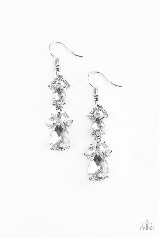 Paparazzi Earring ~ Trophy Hall - White