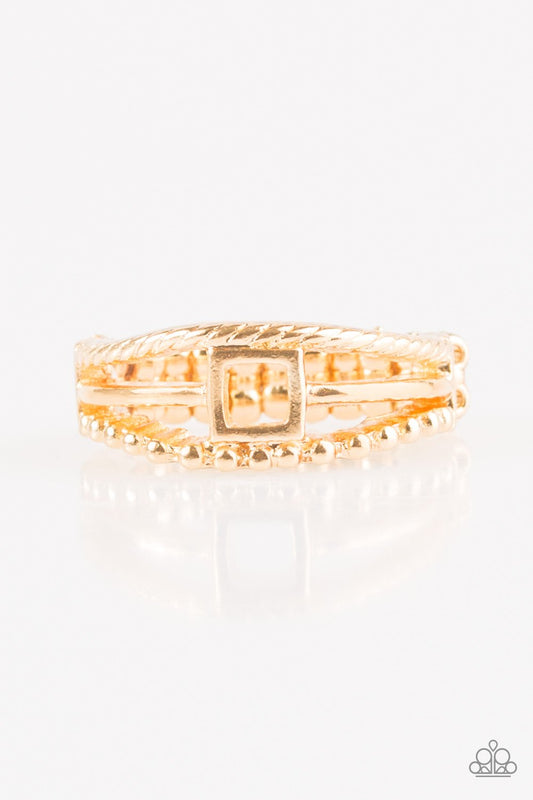 Paparazzi Ring ~ A Square Deal - Gold