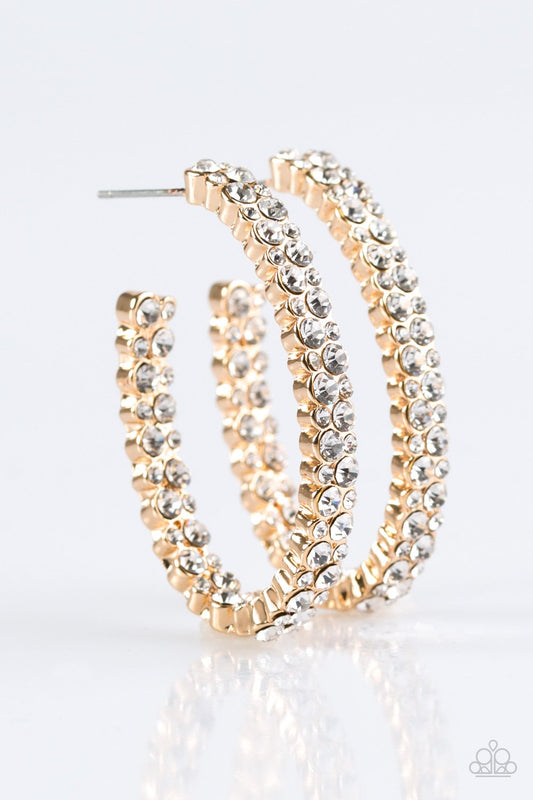 Paparazzi Earring ~ Debonair Dazzle - Gold
