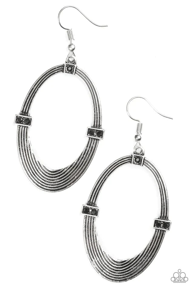 Paparazzi Earring ~ Radiantly Rural - Black