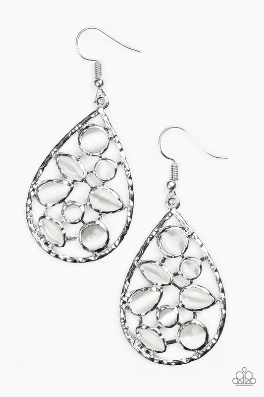 Paparazzi Earring ~ That Thing You DEW - White