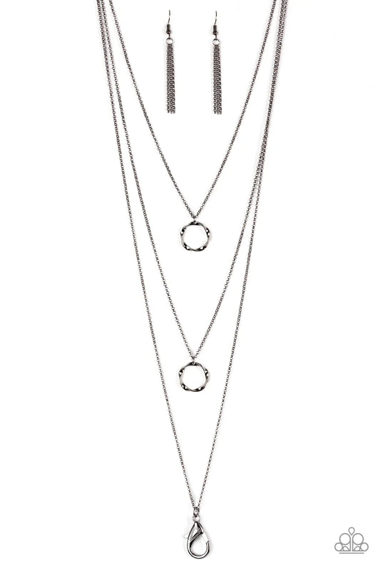 Paparazzi Necklace ~ Timelessly Twisted - Black