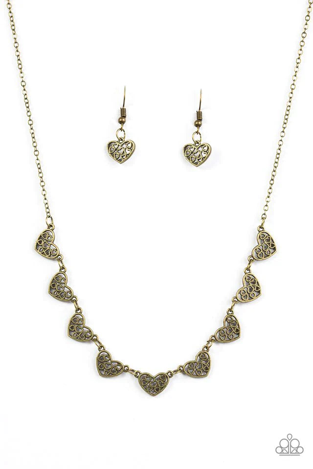 Paparazzi Necklace ~ Love and Devotion - Brass