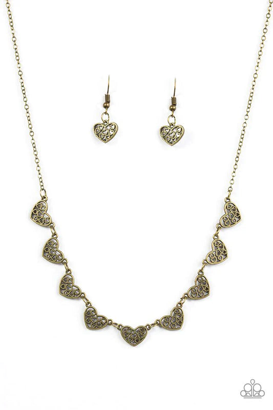 Paparazzi Necklace ~ Love and Devotion - Brass