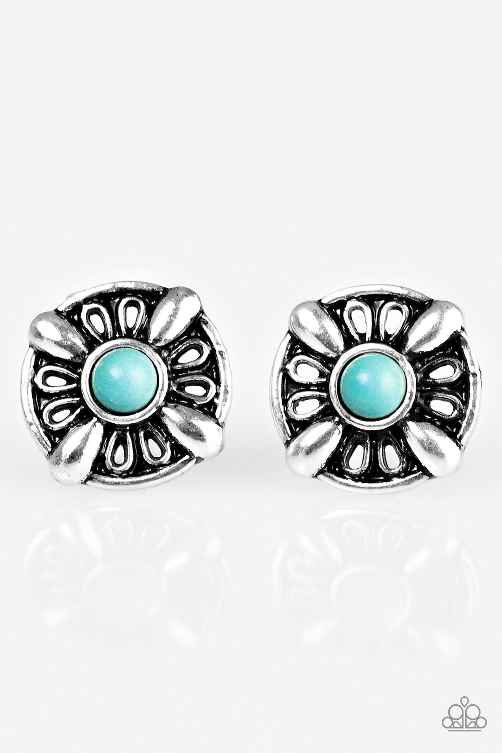 Paparazzi Earring ~ WEST-Kept Secret - Blue Post