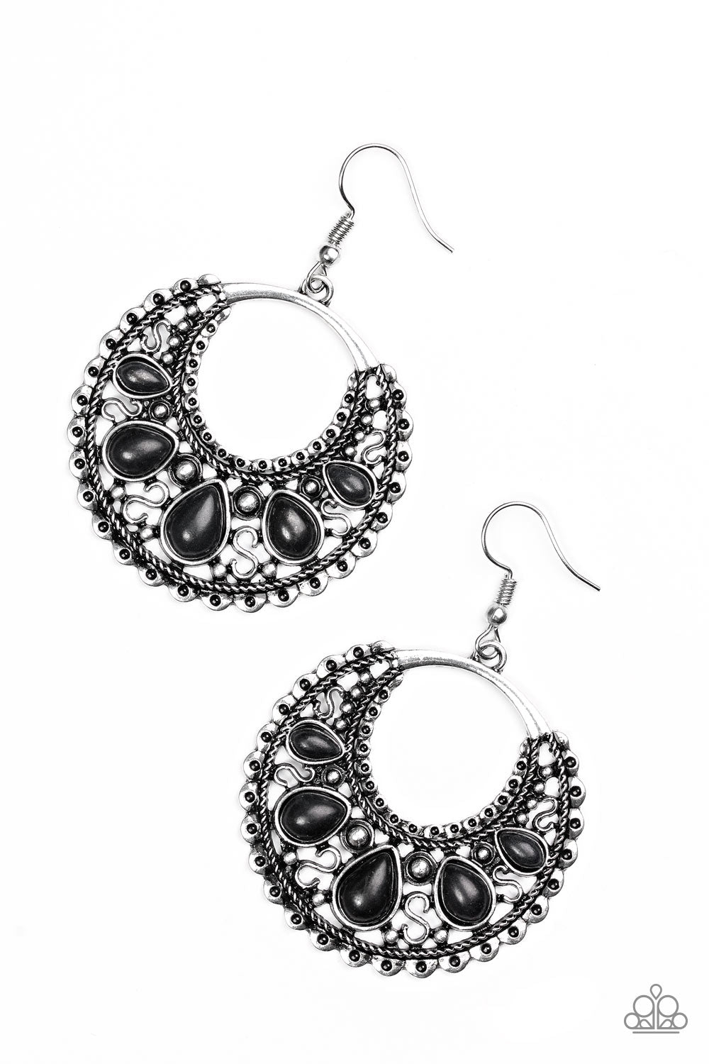 Paparazzi Earring ~ Desert Springs - Black