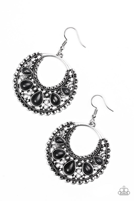 Paparazzi Earring ~ Desert Springs - Black
