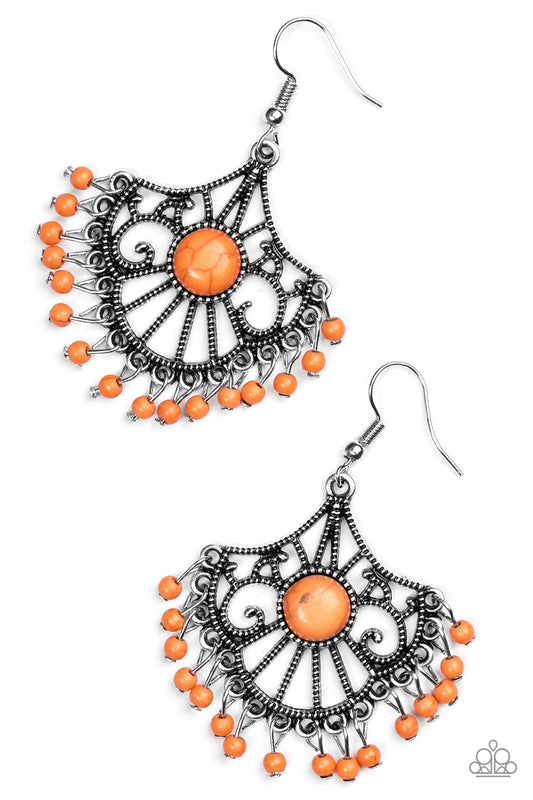 Paparazzi Earring ~ Stone Lagoon - Orange