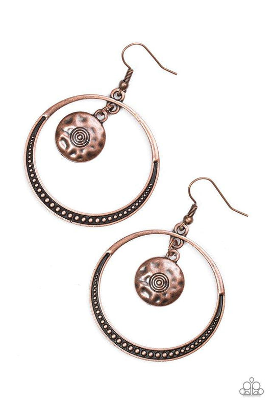 Paparazzi Earring ~ Tundra Trip - Copper