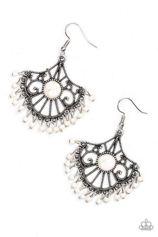 Paparazzi Earring ~ Stone Lagoon - White