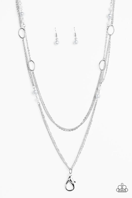 Paparazzi Necklace ~ The New Girl In Town - Silver Lanyard