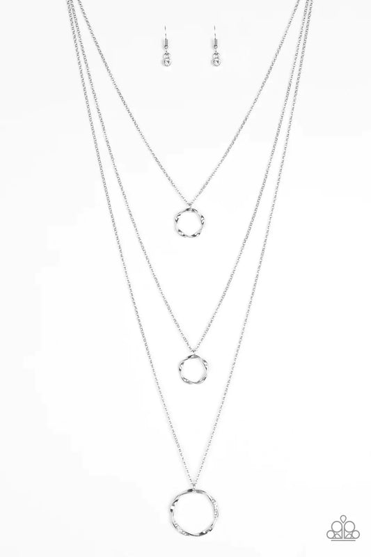 Paparazzi Necklace ~ Timelessly Twisted - White