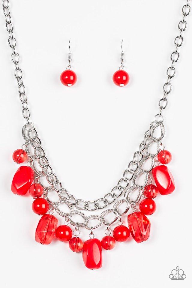 Paparazzi Necklace - Brazilian Bay - Red