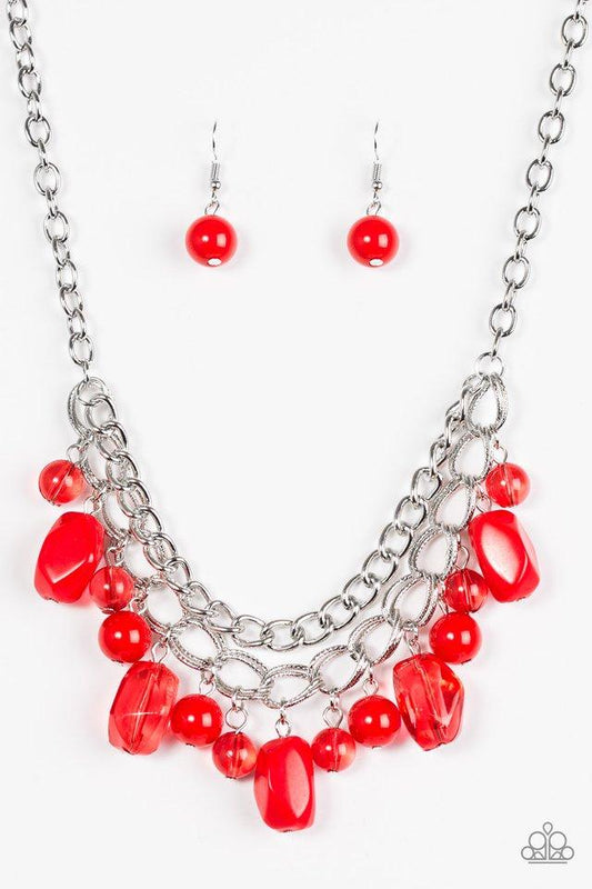 Paparazzi Necklace - Brazilian Bay - Red