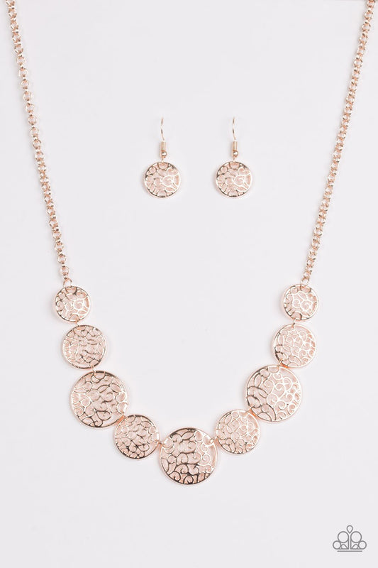 Paparazzi Necklace ~ All The Time In The WHIRL - Rose Gold