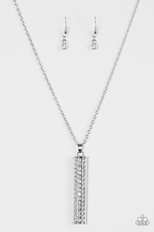 Paparazzi Necklace ~ Big Shot Shimmer - White