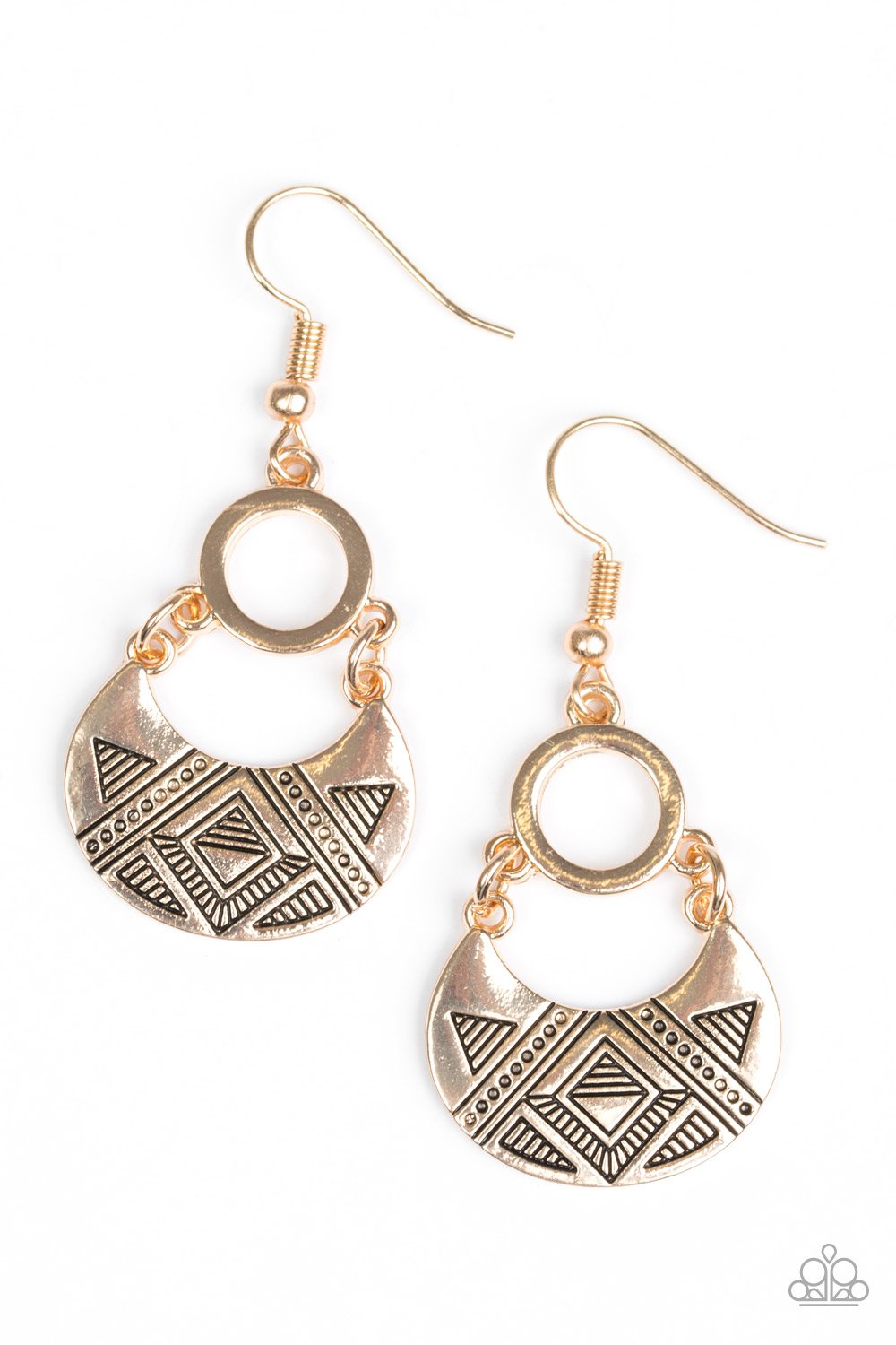 Paparazzi Earring ~ West Side Wild - Gold