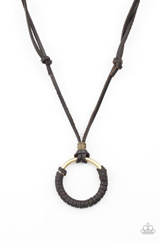 Paparazzi Necklace ~ Get Over GRIT! - Brown