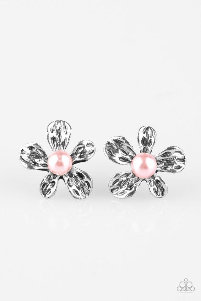Paparazzi Earring ~ Diva Daisy - Pink Post