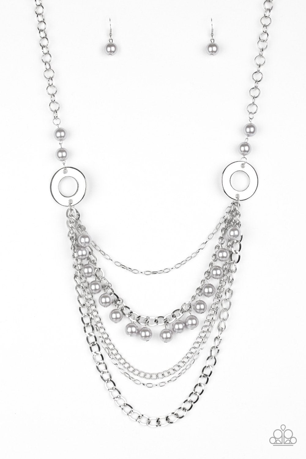Paparazzi Necklace ~ BELLES and Whistles - Silver