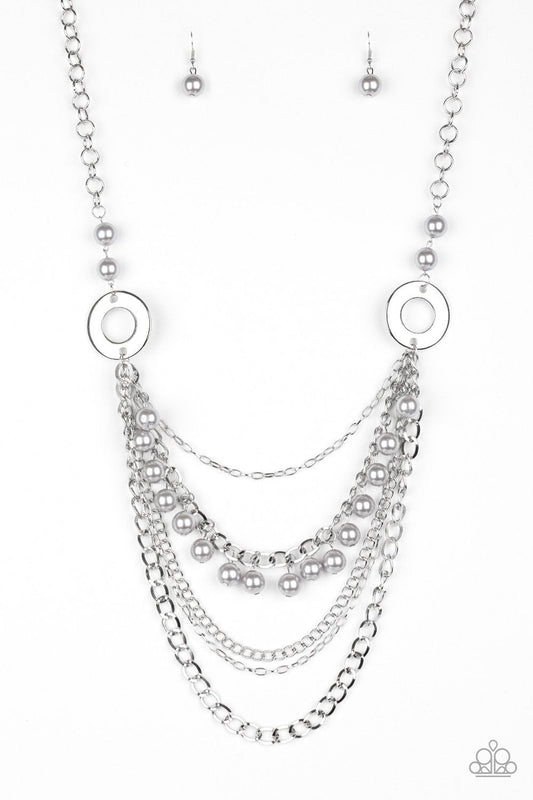 Paparazzi Necklace ~ BELLES and Whistles - Silver